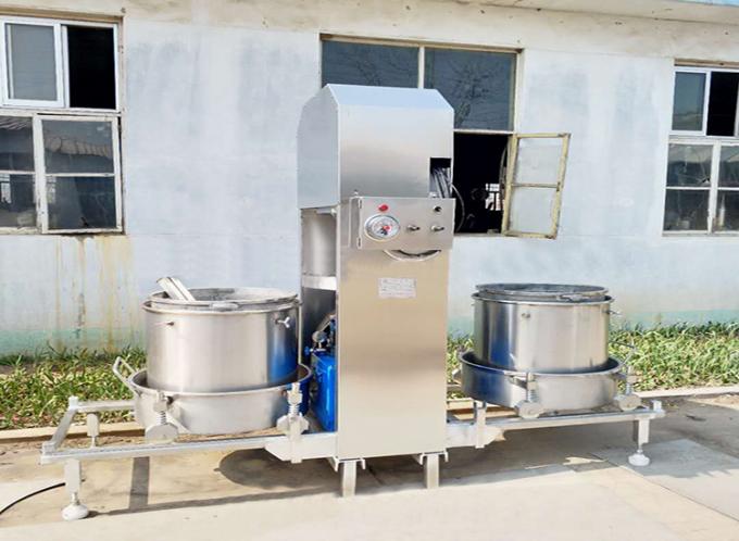 semi-automatic double tank ginger juice press machine with hydraulic pressure