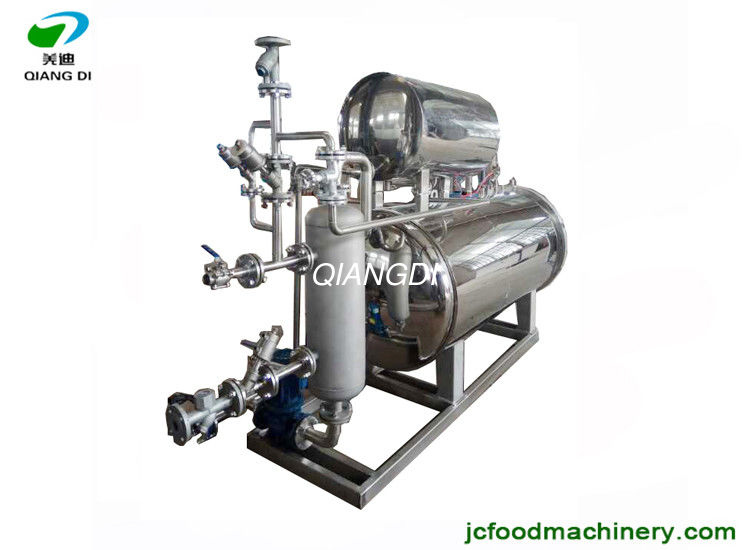 industrial automatic glass pet pp bottle fruit juice autoclave machine with steam spraying sterilization method